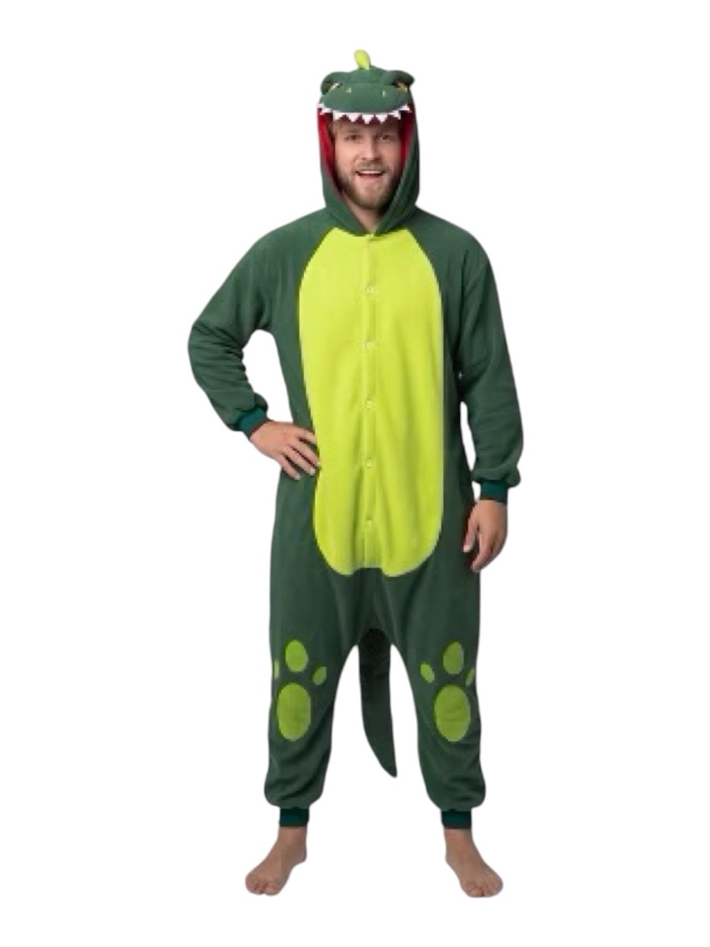 🦖Target Unisex Dinosaur Green One Piece Onesie Pull On Halloween Costume OSFM